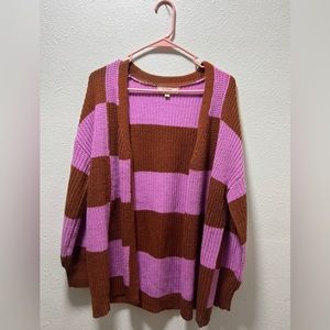 Striped versatile oversized cardigan